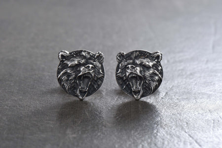 Elevate your style with these handcrafted sterling silver bear cufflinks, designed for those who appreciate both timeless elegance and the rugged spirit of wildlife. Each cufflink captures the strength and grace of the bear, a symbol of confidence, courage, and resilience. (etsy image id: 5749302659)