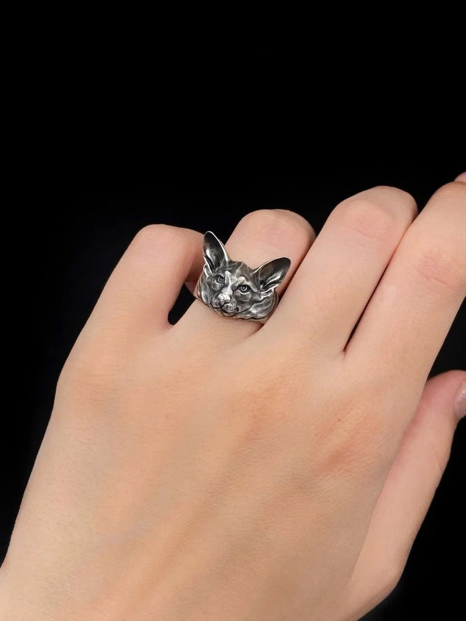 animal silver ring	men ring	men jewelry	women jewelry	women silver ring	silver cat ring	cat jewelry	cat silver ring	cat art	cats jewelry	cats ring	oriental ring	oriental cat (etsy image id: 4378002468)