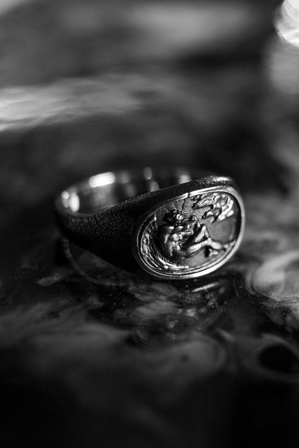 Oxidized Sterling Silver Fallen Angel Ring: Gothic Wearable Art (etsy image id: 7257542070)