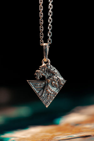 Sterling Silver Great Wave Pendant, Hokusai Art Necklace (etsy image id: 5823071438)