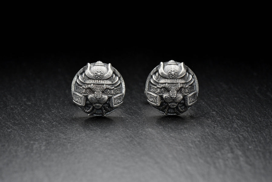 Samurai Cat Silver Cufflinks – Sterling Silver Warrior Cat Cufflinks | Japanese Feline Jewelry Gift for Him (etsy image id: 5840990822)