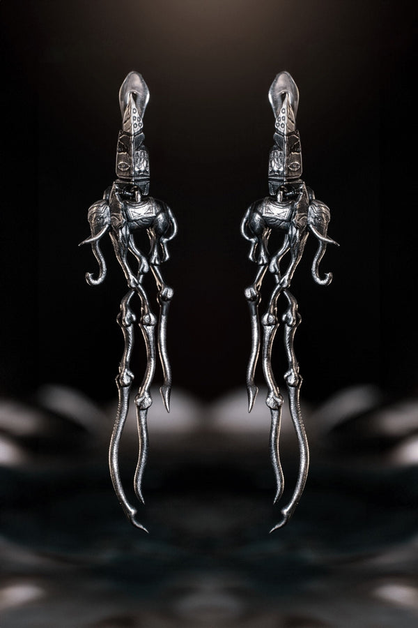 Sterling Silver Dali's Elephants Earrings: Gothic Art Jewelry (etsy image id: 5858902389)