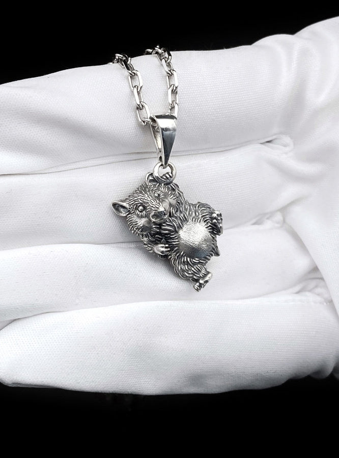Sterling Silver Hamster Pendant: Handmade Animal Lover Necklace (etsy image id: 7387661173)
