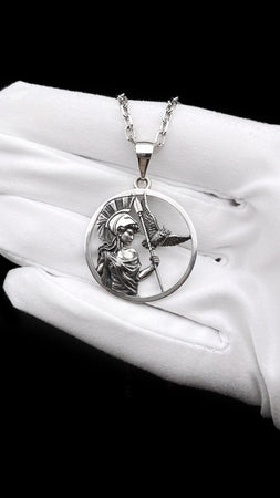 Sterling Silver Athena Pendant: Ancient Greek Goddess Necklace (etsy image id: 5910495749)