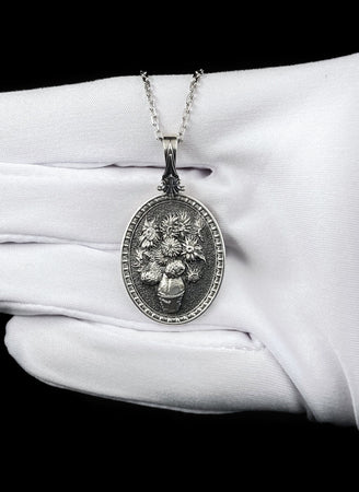 Sterling Silver Sunflower Pendant: Van Gogh Inspired Art Jewelry (etsy image id: 5961977903)