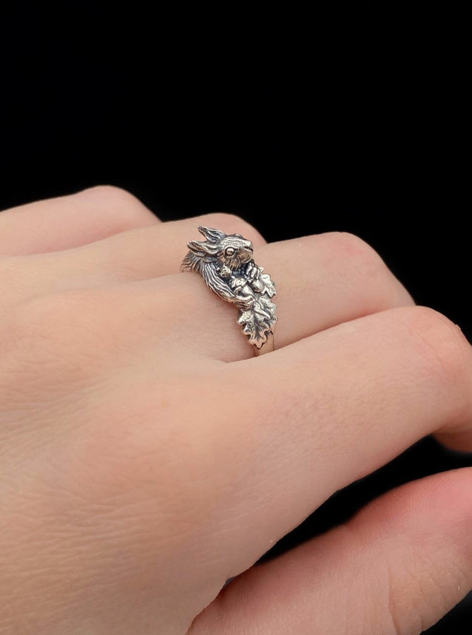 men's gift	animal jewelry	animal ring	silver ring	men gift	Squirrel ring	Squirrel jewelry	Silver Squirrel	Ring with Nuts	Squirrel lover	Eichhörnchen-Ring	bague écureuil	squirrel souvenir