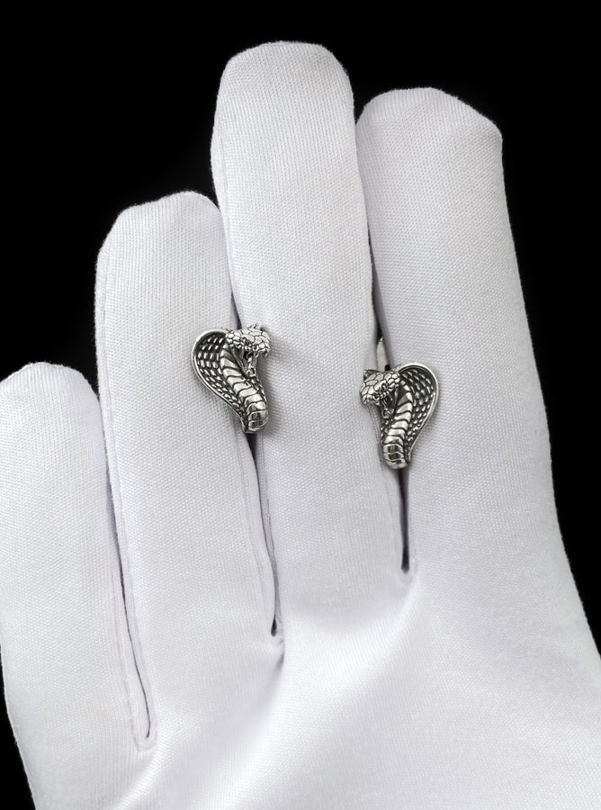 Sterling Silver Cobra Earrings: Handmade Snake Animal Jewelry (etsy image id: 7268167201)