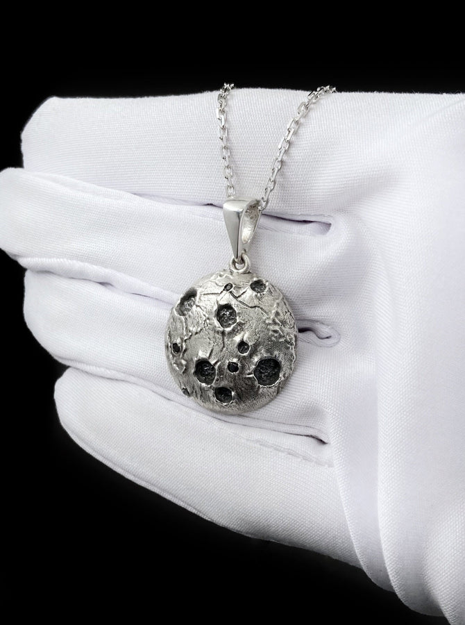 Sterling Silver Moon Pendant: Handmade Space Necklace (etsy image id: 6042247983)
