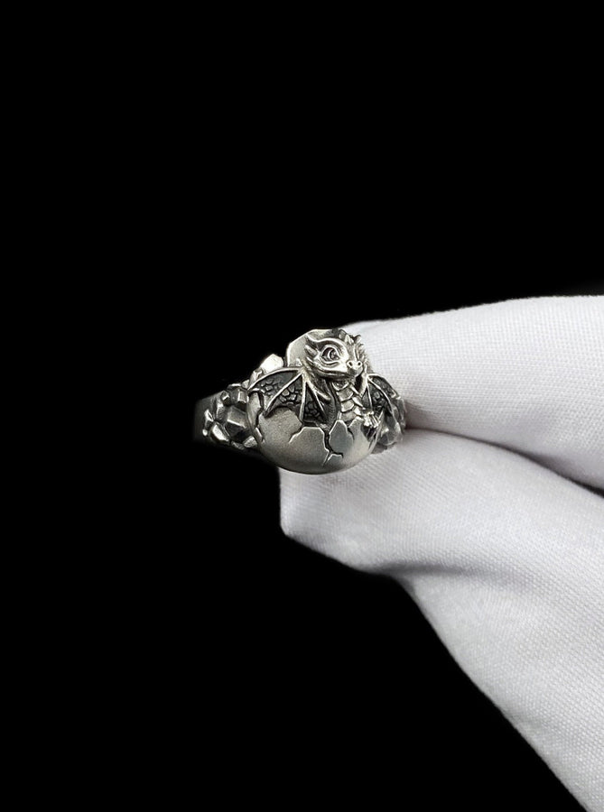 Sterling Silver Baby Dragon Ring: Handmade Fantasy Jewelry (etsy image id: 7100623964)