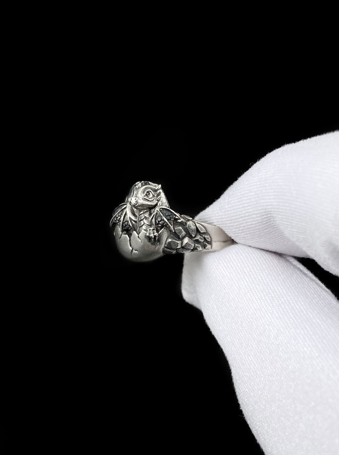 Sterling Silver Baby Dragon Ring: Handmade Fantasy Jewelry (etsy image id: 7100623964)