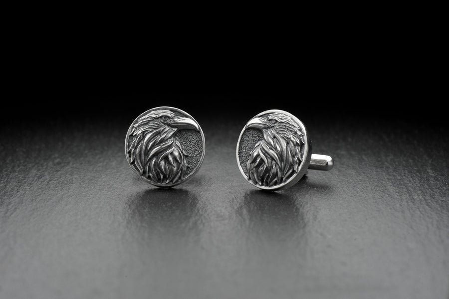Sterling Silver Raven Cufflinks: Bird Lover Jewelry (etsy image id: 7186681950)