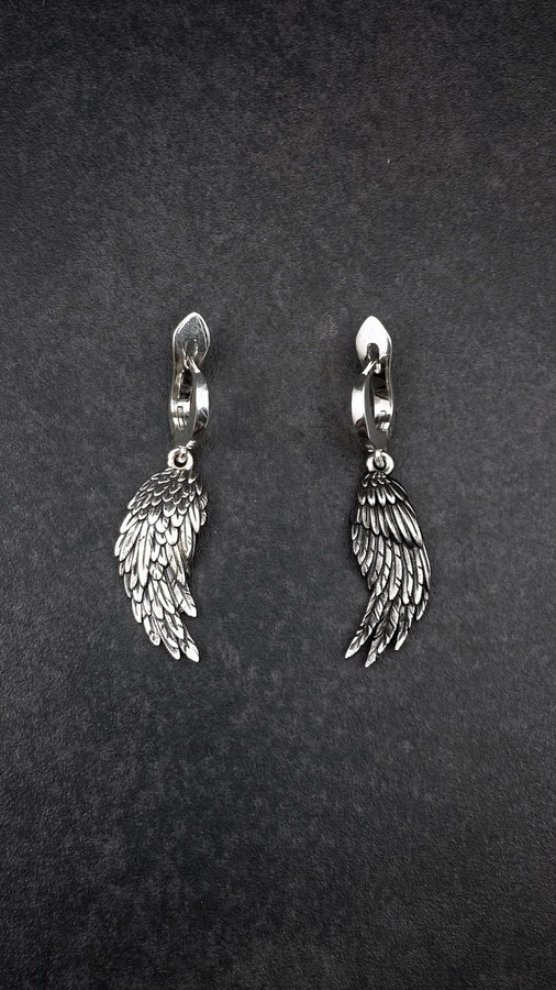Sterling Silver Angel Demon Wing Earrings, Gothic Jewelry (etsy image id: 5856582316)