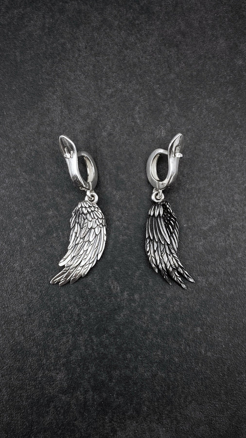 Sterling Silver Angel Demon Wing Earrings, Gothic Jewelry (etsy image id: 5856582316)