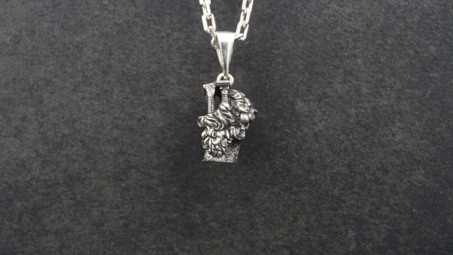 Sterling Silver David Head Pendant: Michelangelo Inspired Renaissance Jewelry (etsy image id: 6030589184)