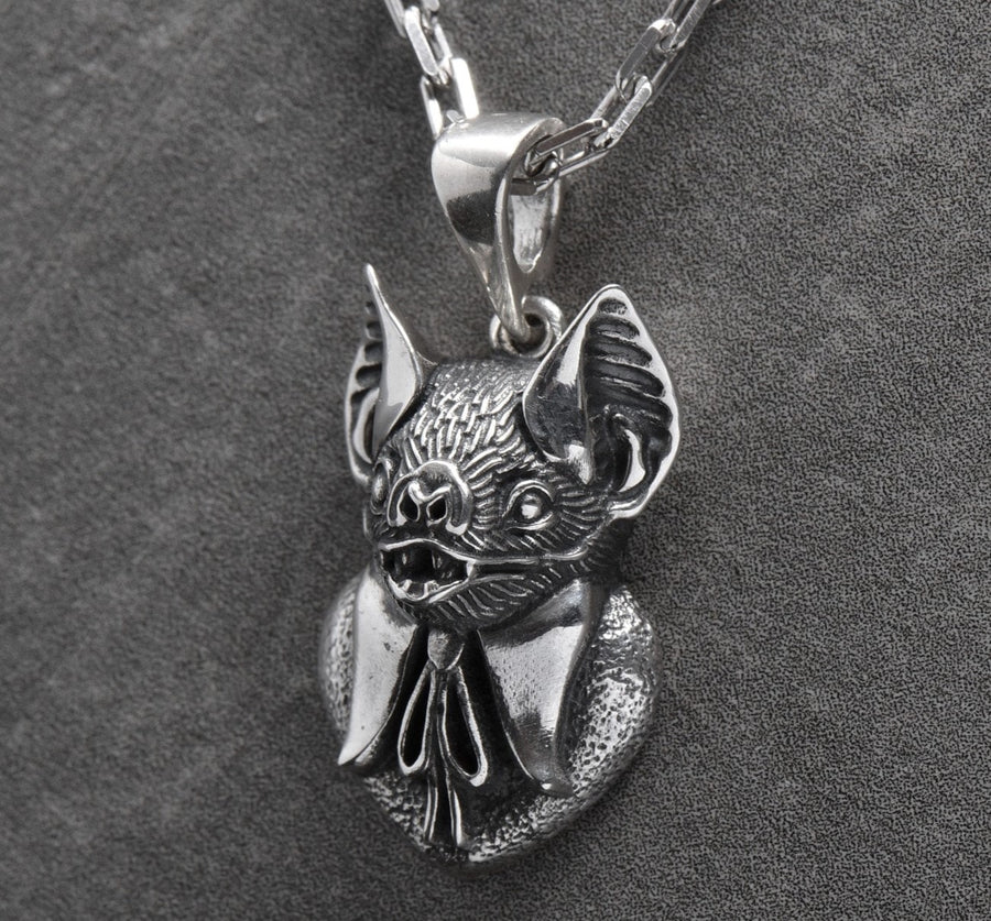Sterling Silver Gentleman Bat Necklace: Gothic Animal Pendant (etsy image id: 6087171913)