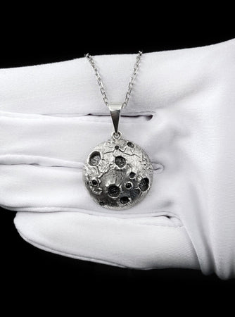 Sterling Silver Moon Pendant: Handmade Space Necklace (etsy image id: 6042247983)