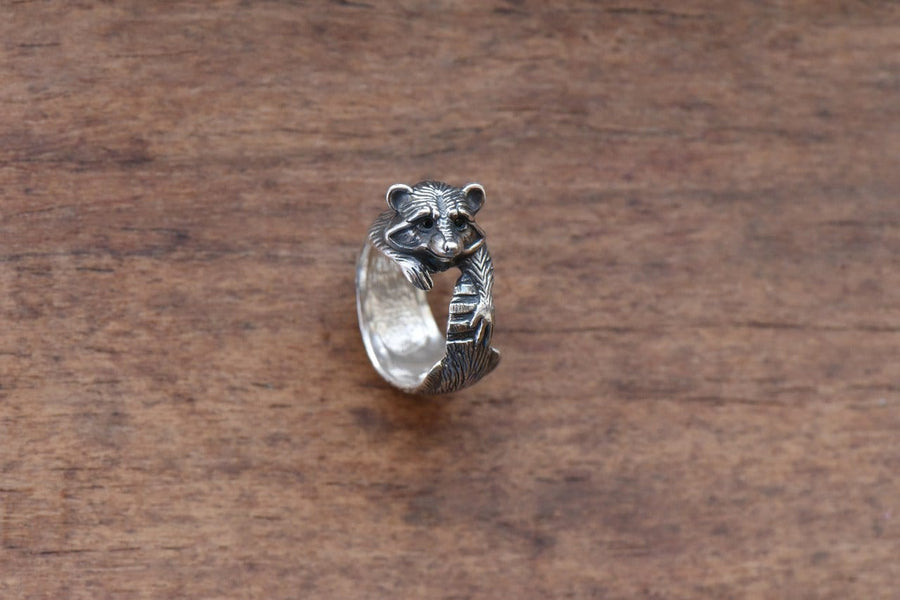 birthday gift	coon ring	raccoon lover gift	raccoon ring	gift for her	animal ring	raccoon charm	coon memorable jewel	coon silver ring	Coon Jewelry	Animal lover gift	rocket raccoon	Pet Coon __etsy:6100290345