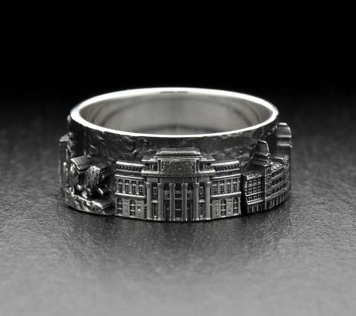 Sterling Silver Madrid Cityscape Ring: Handmade Spain Souvenir (etsy image id: 7322742003)