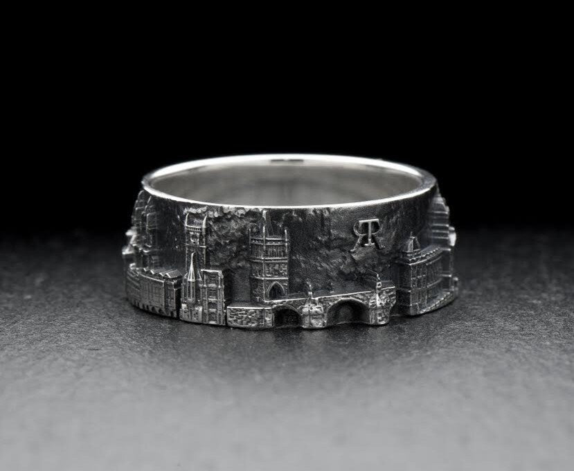 Prague is a city of beautiful landmarks. This ring features the iconic Prague castle, which is the centerpiece of the city and an important symbol. (etsy image id: 7336739032)