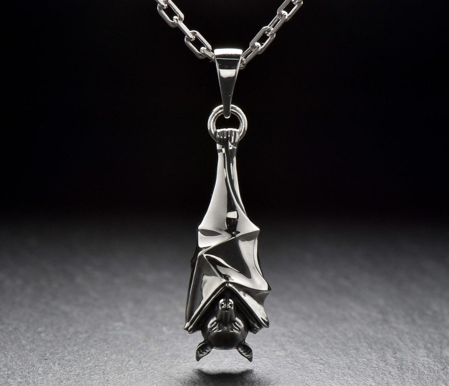 flying fox pendant	fruit bat necklace	flying fox silver	silver pendant	silver fox	fox jewelry	animal jewelry	fox	flying fox	bat	Pteropus	gothic	gothic gift (etsy image id: 4250668913)