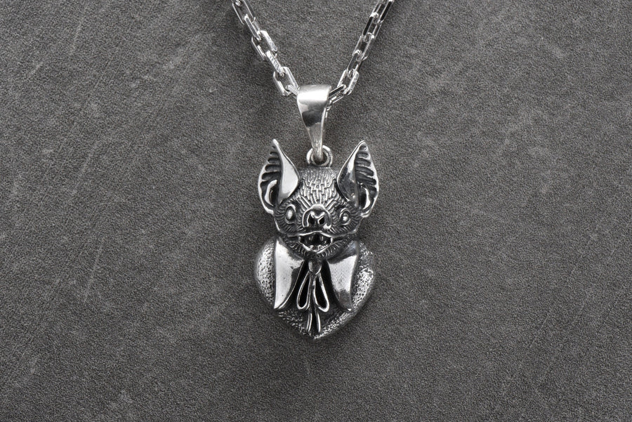 Sterling Silver Gentleman Bat Necklace: Gothic Animal Pendant (etsy image id: 6087171913)