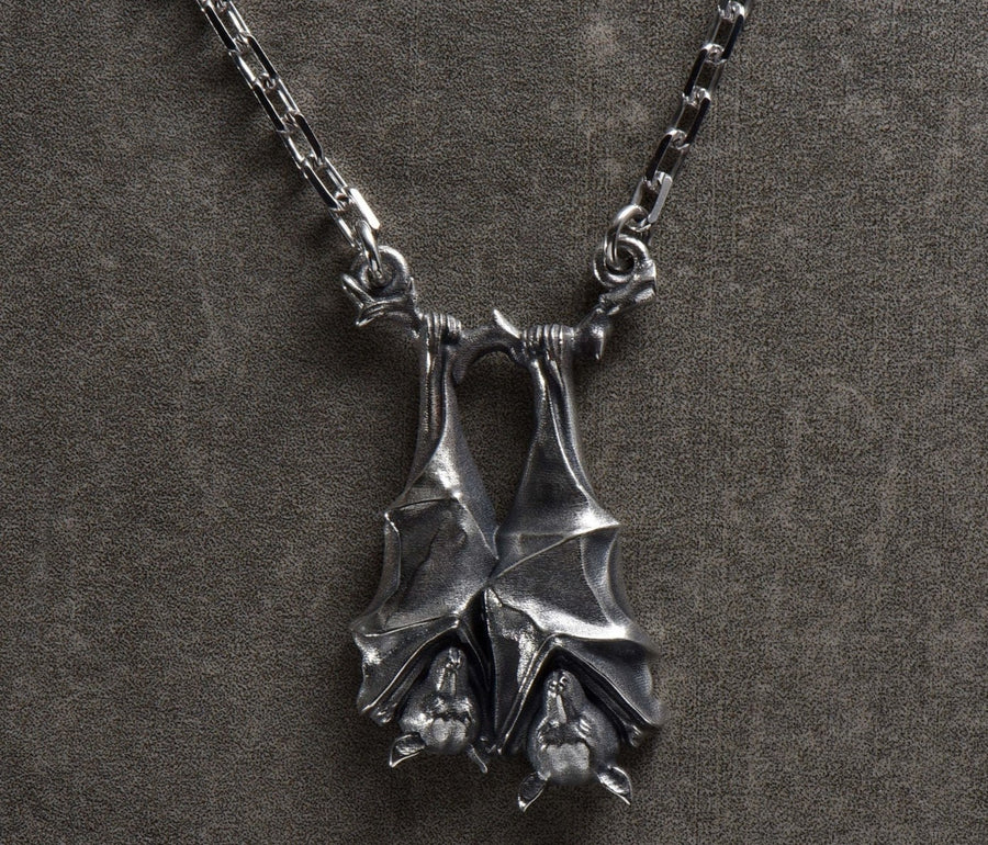 silver pendant	pendant Vampire Girl	Vampire	vampire necklace	gothic necklace	vampire jewelry	bat pendant	halloween	gothic pendant	gothic jewelry	bat necklace	Flying Foxes	Pendant Flying Foxes (etsy image id: 6087293449)