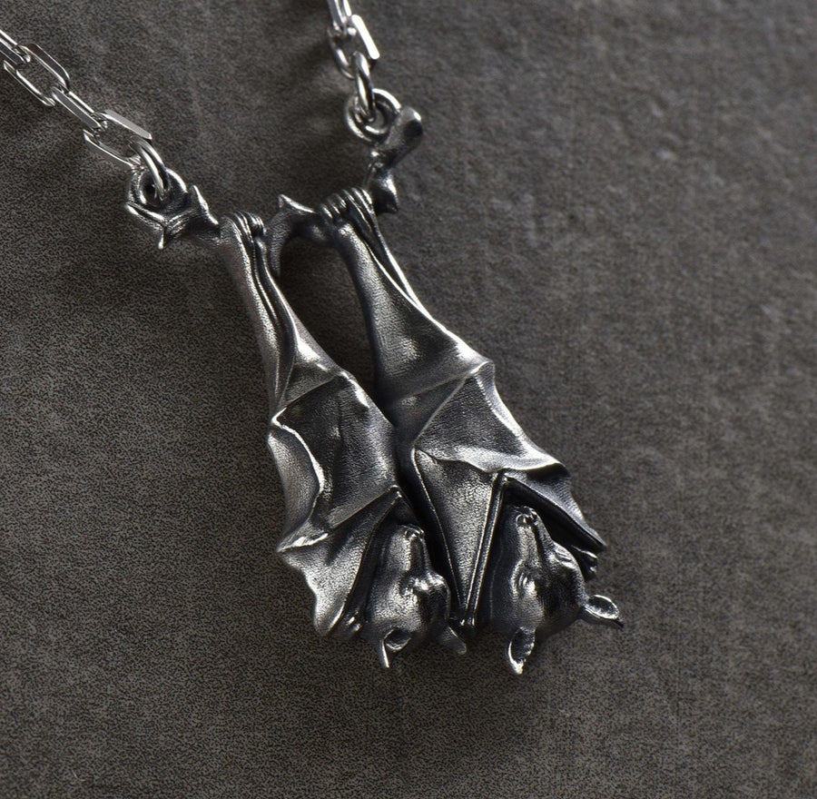 silver pendant	pendant Vampire Girl	Vampire	vampire necklace	gothic necklace	vampire jewelry	bat pendant	halloween	gothic pendant	gothic jewelry	bat necklace	Flying Foxes	Pendant Flying Foxes (etsy image id: 6087293449)