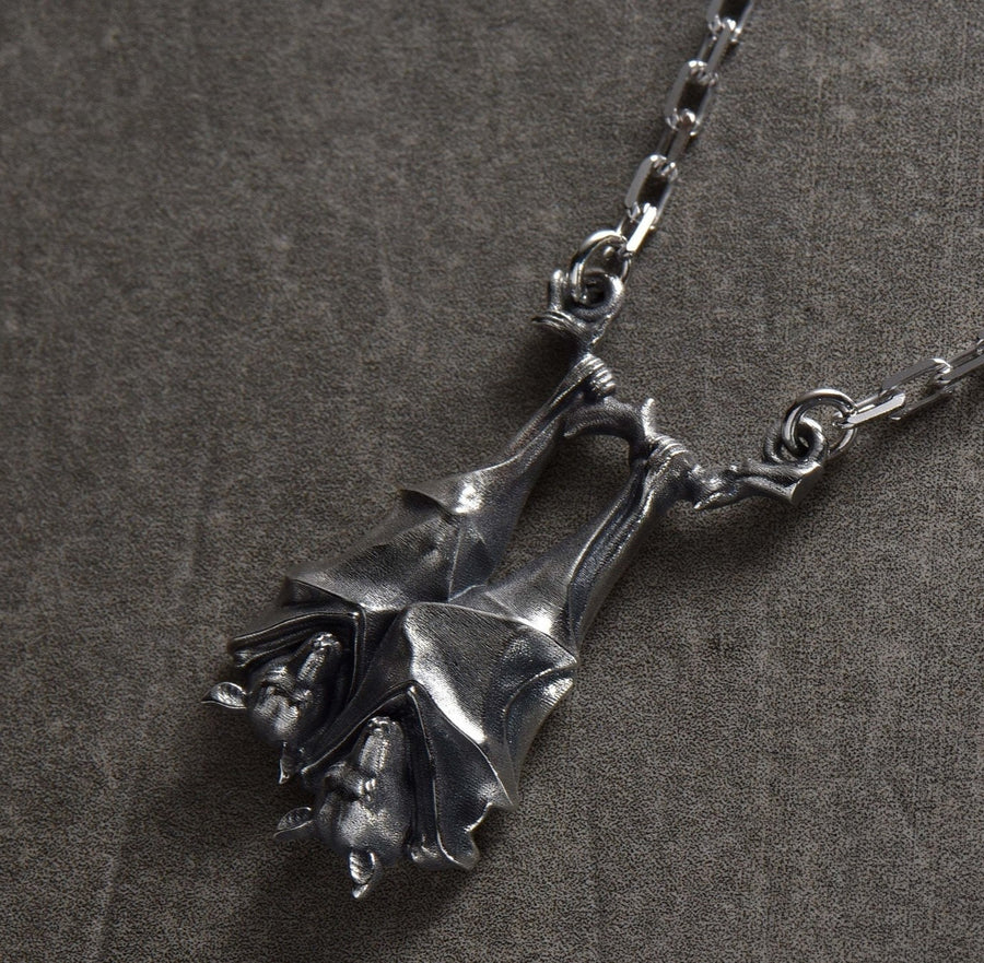 silver pendant	pendant Vampire Girl	Vampire	vampire necklace	gothic necklace	vampire jewelry	bat pendant	halloween	gothic pendant	gothic jewelry	bat necklace	Flying Foxes	Pendant Flying Foxes (etsy image id: 6087293449)