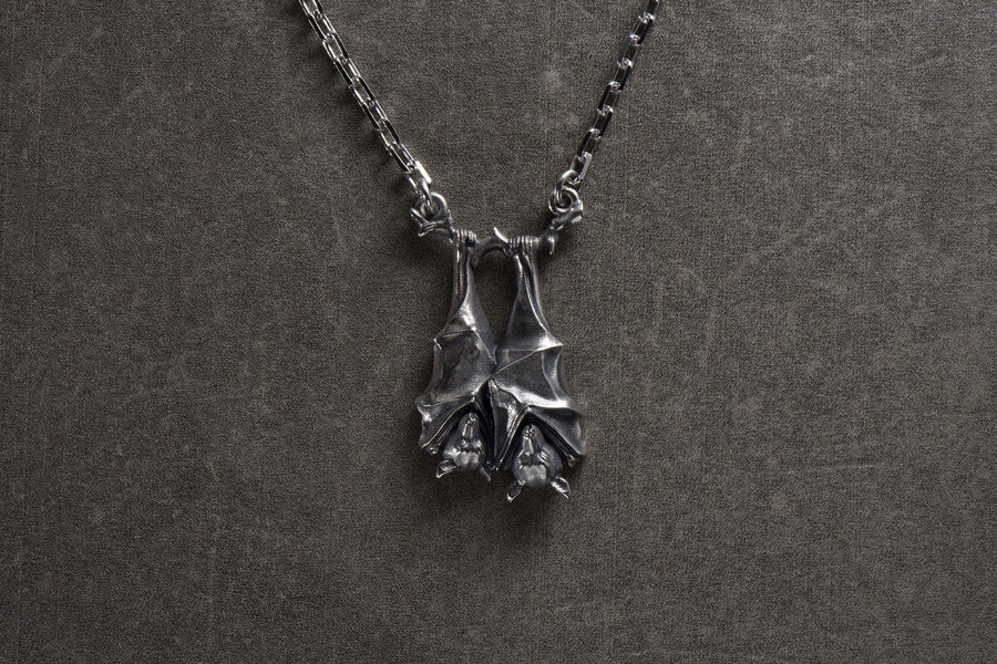 silver pendant	pendant Vampire Girl	Vampire	vampire necklace	gothic necklace	vampire jewelry	bat pendant	halloween	gothic pendant	gothic jewelry	bat necklace	Flying Foxes	Pendant Flying Foxes (etsy image id: 6087293449)