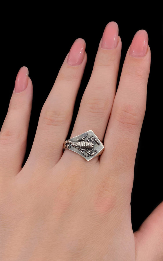 Sterling Silver Scorpion Signet Ring: Handmade Insect Jewelry (etsy image id: 7346784250)