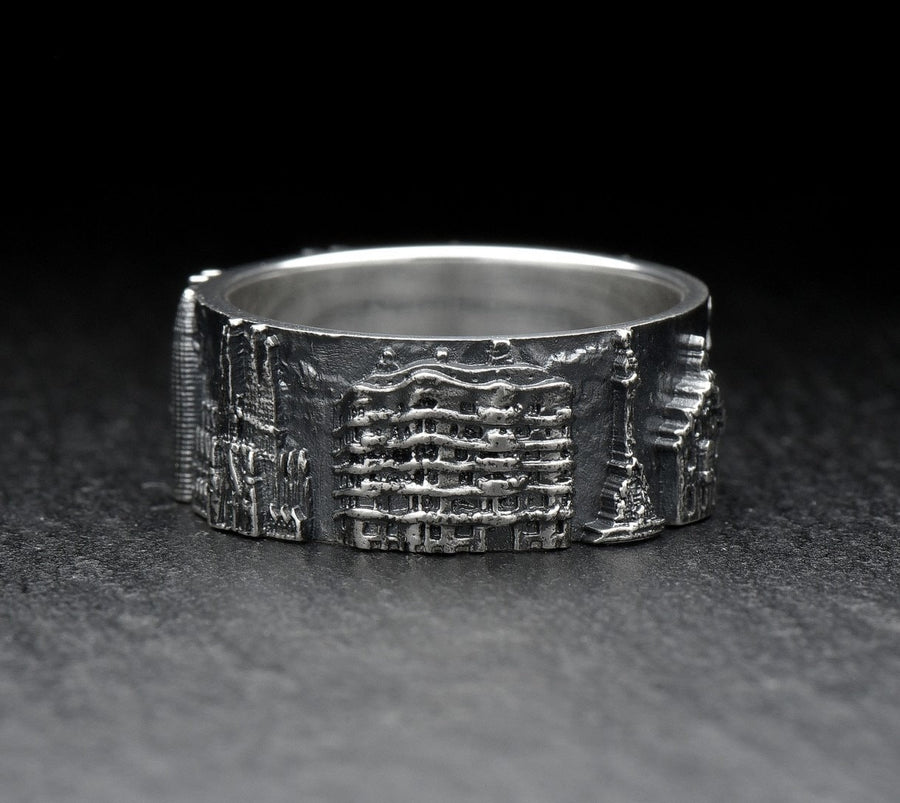 men jewelry	silver ring	Barcelona cityscape	Barcelona ring	Vintage Barcelona	Sagrada Familia	Barcelona-Ring	Bague Barcelone	Spain souvenir	Barcelona souvenir	barcelona	cityscape ring	Shekhtwoman (etsy image id: 7309911489)