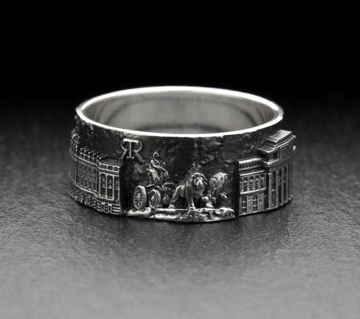 Sterling Silver Madrid Cityscape Ring: Handmade Spain Souvenir (etsy image id: 7322742003)