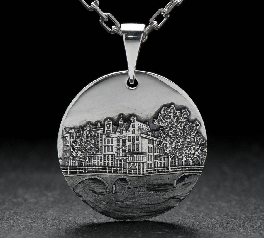 silver pendant	traveller gift	Amsterdam panoram	Amsterdam skyline	classic amsterdam	Holland jewelry	Amsterdamer Ring	bague amsterdam	Holland pendant	amsterdam gift	Amsterdam	Holland	cityscape (etsy image id: 4200701119)