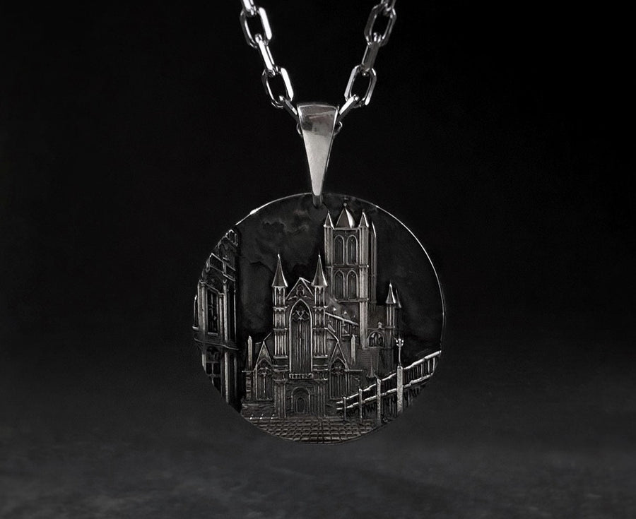 Sterling Silver Ghent Cathedral Pendant: Architect Jewelry Gift (etsy image id: 7315737692)