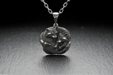 The pendant is made of high quality silver, which guarantees its durability and resistance to damage. Its unique adorable raccoon design is eye-catching and adds a pop of color to any look. (etsy image id: 6100406265)