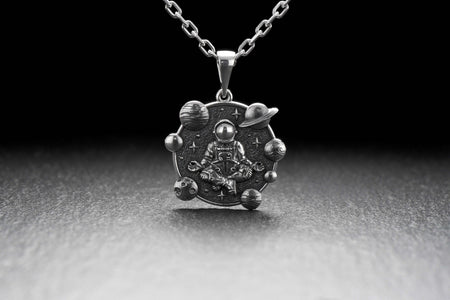 Space pendant	Astronaut gift	Space pendant cat	Astro Cat	Space gift	Astronaut pendant	Silver pendant	Cute silver gift (etsy image id: 6102784455)