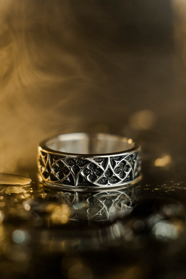 Handmade Oxidized Sterling Silver Gothic Ring: Medieval Band (etsy image id: 6115607604)