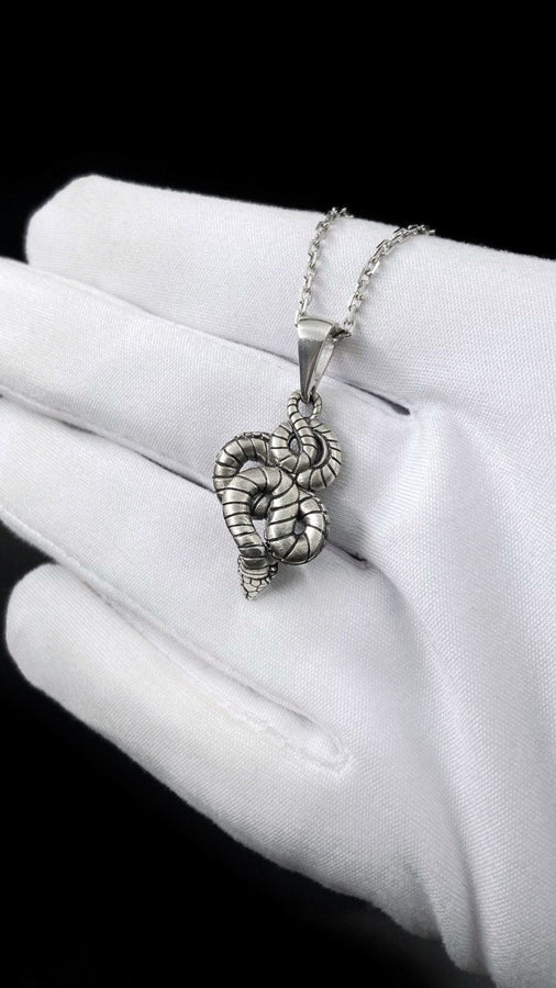 Oxidized Sterling Silver Snake Pendant: Gothic Serpent Jewelry (etsy image id: 6142031138)