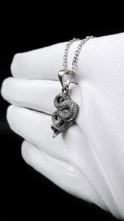 Oxidized Sterling Silver Snake Pendant: Gothic Serpent Jewelry (etsy image id: 6142031138)