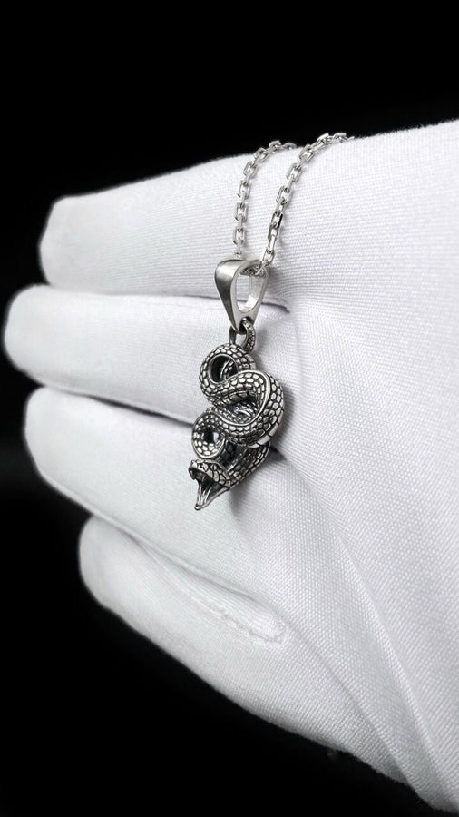 Oxidized Sterling Silver Snake Pendant: Gothic Serpent Jewelry (etsy image id: 6142031138)