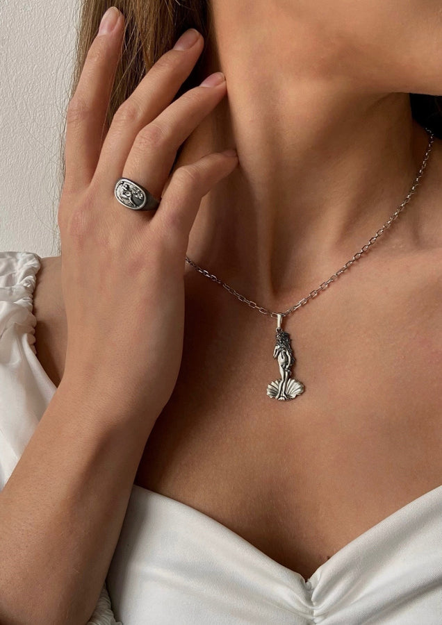 Birth of Venus Sterling Silver Pendant: Renaissance Art Necklace (etsy image id: 5819200246)