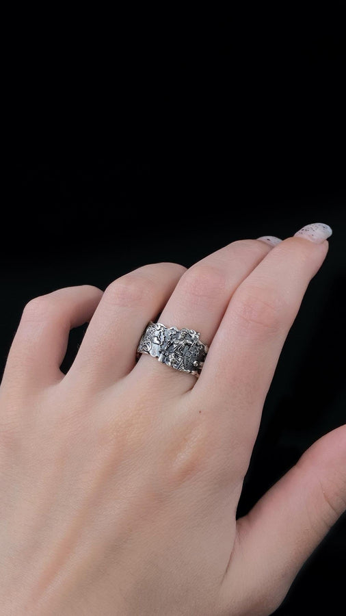 Sterling Silver Greek Gods Ring: Zeus, Poseidon, Hades Brutalist Jewelry (etsy image id: 6165057142)