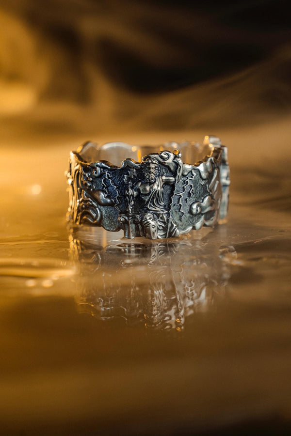 Sterling Silver Greek Gods Ring: Zeus, Poseidon, Hades Brutalist Jewelry (etsy image id: 6165057142)