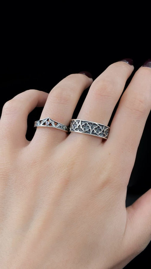 Handmade Oxidized Sterling Silver Gothic Ring: Medieval Band (etsy image id: 6115607604)