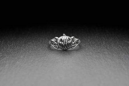 halloween ring	halloween jewelry	halloween pumpkin	pumpkin silver ring	pumpkin jewelry	halloween gift (etsy image id: 6263078080)