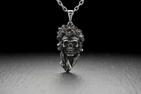 Sterling Silver Jimi Hendrix Skull Pendant: Rock & Roll Jewelry (etsy image id: 6322904685)
