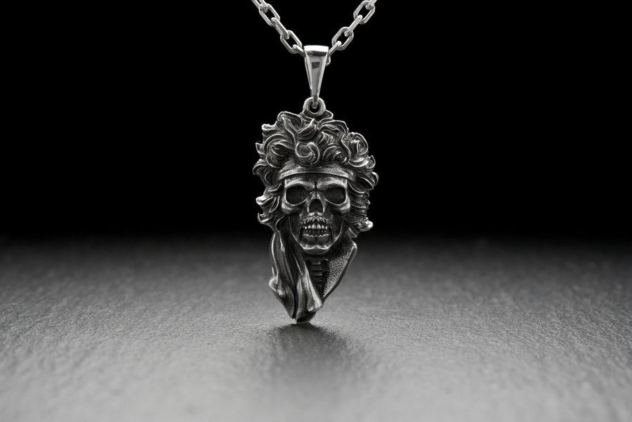 Sterling Silver Jimi Hendrix Skull Pendant: Rock & Roll Jewelry (etsy image id: 6322904685)