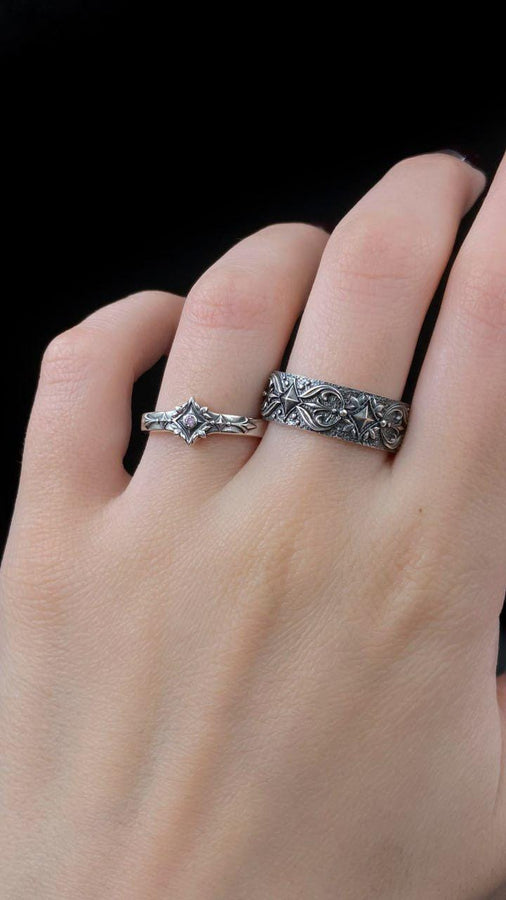 Sterling Silver Gothic Ring, Medieval Jewelry, Vintage Ring, Gift Idea, Goth Accessories, Gothic Jewelry, Handmade Wedding Ring, Unique Ring (etsy image id: 6272676926)