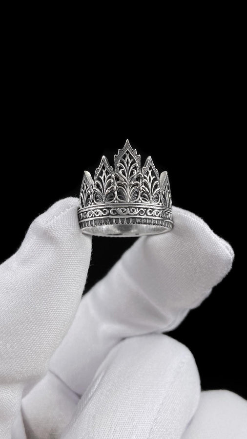 Sterling Silver Crown Ring: Gothic Medieval Jewelry (etsy image id: 6408081285)