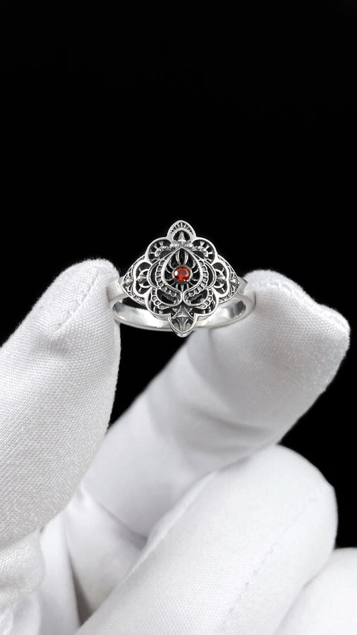 Vintage Sterling Silver Monogram Ring: Handmade Gothic Medieval Jewelry (etsy image id: 7500559809)